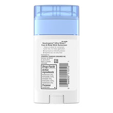 Load image into Gallery viewer, Neutrogena Ultra Sheer Non-Greasy Sunscreen Stick for Face & Body, Broad Spectrum SPF 70 UVA/UVB Sunscreen Stick, PABA-Free, 1.5 oz