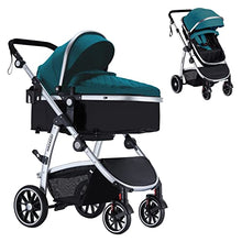 Load image into Gallery viewer, HAGADAY Baby Stroller for Newborn, 2 in 1 Baby Stroller with Reversible Seat, Infant Stroller with Canopy, Baby Bassinet Stroller(Blue)