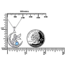 Load image into Gallery viewer, S925 Sterling Silver Angel Fairy Moon Jewelry Pendant Necklace for Women Princess Gifts,18 inches