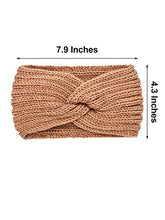 Load image into Gallery viewer, 4 Pieces Winter Ear Warmers Headbands Women Warm Knitted Headband Braided Crochet Head Wraps for Girls (Black, Dark Grey, Camel, Beige)