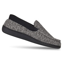 Load image into Gallery viewer, Hanes Mens Slippers House Shoes Moccasin Comfort Memory Foam Indoor Outdoor Fresh IQ, Black, Medium