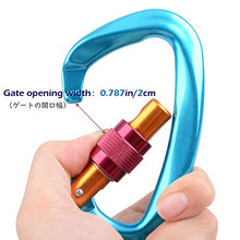 Load image into Gallery viewer, Azarxis 25KN Aluminum D-Ring Locking Climbing Carabiner Clip Rated 5511 LBS, Heavy Duty Large & Durable Strong Rock Hook Carabiner Set Screw Gate Buckle for Outdoor Hammock Rocking Camping
