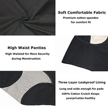 Load image into Gallery viewer, Nalwort Women's Menstrual Period Briefs Girl Ultra Soft Postpartum Cotton Panties Underwear XL