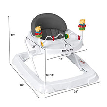 Load image into Gallery viewer, BABY JOY Baby Walker, Foldable Activity Walker Helper with Adjustable Height, Baby Activity Walker with High Back Padded Seat & Bear Toys, Gray