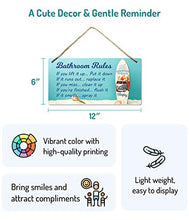 Load image into Gallery viewer, Beach Bathroom Decor, 12″x6″ PVC Plastic Wall Decoration Hanging Sign, Water and Humidity Proof, Bathroom Rules, Seashell Bathroom Decor, Beach Bathroom Decor and Accessories, Surfboard …