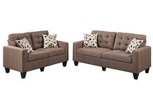 Load image into Gallery viewer, Poundex F6904 Bobkona Windsor Linen-Like 2 Piece Sofa and Loveseat Set, Light coffee
