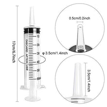 Load image into Gallery viewer, DEPEPE 8 Packs 60ml Large Plastic Catheter Tip Syringe with Caps Multiple Uses for Scientific Lab, Measurement and Dispensing