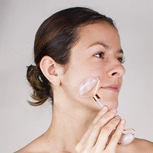 Load image into Gallery viewer, Kitsch Rose Quartz Roller for Face, Genuine Semi-Precious Gemstone Face Roller for Eyes, Neck and Body, Rose Quartz Facial Massager, Natural Stone (Rose Quartz)