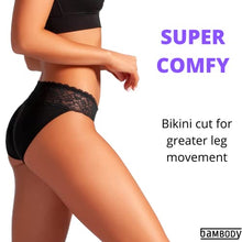 Load image into Gallery viewer, Bambody Absorbent Bikini : Period Protection Underwear (Large, 2 Pack: Black + Black)