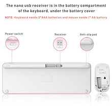 Load image into Gallery viewer, Wireless Keyboard and Mouse Combo, Jelly Comb 2.4G Slim Ergonomic Quiet Keyboard and Mouse with Round Keys for Windows, Laptop, PC, Notebook-White and Pink