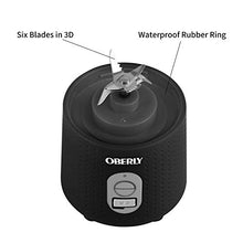 Load image into Gallery viewer, Portable Blender, OBERLY Personal Juicer Cup for Shakes and Smoothies - Six Blades in 3D, 13oz Fruit Mixing Machine with 4000mAh USB Rechargeable Batteries, Ice Tray, Detachable Cup, Perfect Blender for Travel, Outdoor