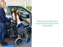 Load image into Gallery viewer, NOVA Bariatric Transport Chair with Locking Hand Brakes, Heavy Duty and Extra Wide Wheelchair with Removable & Flip Up Arms for Easy Transfer, Anti-Tippers Included, 400 lb. Weight Capacity, Blue