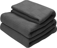 Load image into Gallery viewer, Utopia Bedding Premium Summer Cotton Blanket Queen Grey - Soft Breathable Thermal Blanket - Ideal for Layering Any Bed.