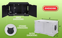 Load image into Gallery viewer, Sweet Barks X-Large Designer Cat Washroom Storage Bench Cat Litter Box Enclosure Furniture Box House with Table (Black)