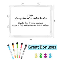 Load image into Gallery viewer, Small Dry Erase White Board – Magnetic Hanging Whiteboard for Wall Portable Mini Double Sided Easel Hold in Hand for Kids Drawing, Kitchen Grocery List, Cubicle Memo Board.