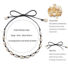 Load image into Gallery viewer, Qceasiy Women Shell Choker Necklace Summer Beach Natural White Shell Necklace(Black Rope)