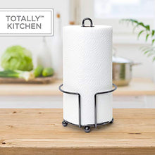 Load image into Gallery viewer, Totally Kitchen Paper Towel Holder | Simple Tear Standing Paper Towel Dispenser | Heavy Duty Metal Construction | Fits Rolls | Gun Metal