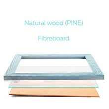 Load image into Gallery viewer, Rustic Wooden Square Picture Frames 8x8 - Set of 2-100% Natural Eco Distressed Wood with Real Glass for Wall Mounting and Tabletop Photo Frame - Blue Turquoise