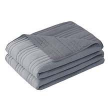 Load image into Gallery viewer, LINT HINT Cotton Rich Heathered Jersey Machine Quilted 3PC Oversized All-Season Quilt Set/Coverlet Set/Bedcover Set/Bedspread Set. Full/Queen:92”x96”/20x26” (Grey,Full/Queen)