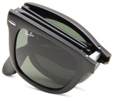 Load image into Gallery viewer, Ray-Ban RB4105 Folding Wayfarer Sunglasses, Matte Black/Green, 50 mm