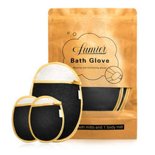 Load image into Gallery viewer, Lumier Body Exfoliator Glove, Exfoliating Mit Set of 3, Exfoliating Gloves for Body and Face, 2-Sided, Deep Exfoliating Gloves, Exfoliation Glove for Soft Skin