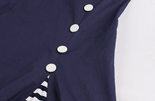 Load image into Gallery viewer, Wellwits Women's Vintage Pin Up A Line Stripes Sailor Dress Navy M