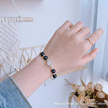 Load image into Gallery viewer, Silovecs Natural Semi-Precious Gemstones Bracelets - 8mm Blue Sandstone + Moonstone - Healing Crystal Stretch Beaded Bracelet - Couple Women's Stone Bracelet