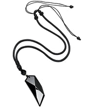 Load image into Gallery viewer, Lightock Black Obsidian Stone Woolf Tooth Crystal Necklaces Pendant for Men Women Healing Crystals Protection Unisex Amulet Gift