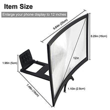 Load image into Gallery viewer, GLISTON 12'' 3D Phone Screen Enlarger, Curved Screen Magnifier for Cell Phone, HD Screen Amplifier, Folding Screen Magnifier for Movies, Videos, Gaming