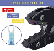 Load image into Gallery viewer, haisstronica Crimping Tool For Heat Shrink Connectors-AWG 22-10 Ratchet Wire Terminal Crimper-Ratcheting Crimper Tools-Available For Insulated Nylon Connectors and Electrical Wire Connectors HS-8327