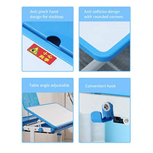 Load image into Gallery viewer, HEIKA Children's Combined Study Table Plastic Work Table Kids Desk Chair Set Can Be Raised and Lowered (Blue-70x52cm)