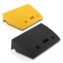 Load image into Gallery viewer, Portable Lightweight Plastic Curb Ramps - 2PC Heavy Duty Plastic Threshold Ramp Set for Driveway, Loading Dock, Sidewalk, Car, Truck, Scooter, Bike, Motorcycle, Wheelchair Mobility - Pyle PCRBDR27
