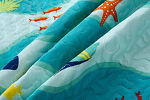 Load image into Gallery viewer, TT LINENS 2 Piece Kids Quilt Set Lightweight Bedspread Decoration Throw Blanket Teens Boys Girls Bed Printed Beach Sea Sea Life Bedding Coverlet Comforter Set/ 277 Fish Quilt (Twin)