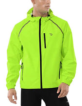 Load image into Gallery viewer, BALEAF Men's Cycling Running Jacket Waterproof Rain Windbreaker Reflective Lightweight Windproof Bike Golf Jacket Fluorescent Yellow Size L