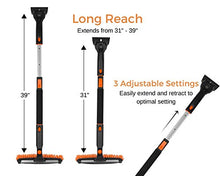 Load image into Gallery viewer, Snow MOOver 39" Extendable Snow Brush with Squeegee and Ice Scraper - Foam Grip - Auto Windshield Snowbrush - no Scratch Removal Tool - Car Truck SUV Winter Remover