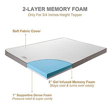 Load image into Gallery viewer, BedStory 3 Inch Memory Foam Mattress Topper, Cooling Gel Infused Toppers for Twin Size Bed, Premium Mattress Pad with Removable Soft Cover, 2-Layer Ventilated Design & High-Density Memory Foam