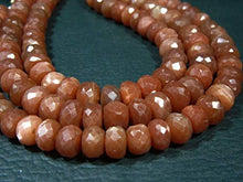 Load image into Gallery viewer, BEADS GEMSTONE AAA Chocolate Moonstone Faceted Big Rondelles- 8 Inch Long Strand -Stones measure- 8mm Code-HIGH-7428
