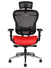 Load image into Gallery viewer, Oak Hollow Furniture Aloria Series Office Chair Ergonomic Executive Computer Chair with Headrest, Genuine Leather Seat Cushion, Mesh Back, Adjustable Lumbar Support Swivel and Tilt High-Back (Red)