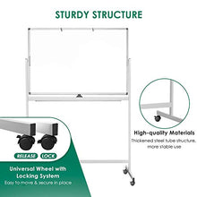 Load image into Gallery viewer, Double Sided Mobile Whiteboard, 48 x 32 inches Large Rolling White Board, maxtek Reversible Magnetic Dry Erase Board Easel Standing Whiteboard on Wheels for Home Office Classroom