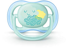 Load image into Gallery viewer, Philips AVENT Ultra Air Pacifier 0-6 Months, Contemporary Decos, Blue/Green, 4 Pack, SCF344/40