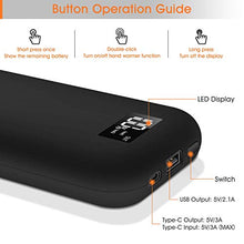 Load image into Gallery viewer, COMLIFE Portable Hand Warmer, 20000mAh Electric Camping Long-Lasting Pocket Warmer & Reusable Larger Capacity Type-C Power Bank, Single/Dual-Sided Quick Heating, LED Display, Up to 14 Hours of Heat