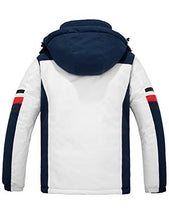 Load image into Gallery viewer, Wantdo Men's Ski Jacket Windproof Winter Snow Coat Thick Windbreaker Camping Hoodie White Lage