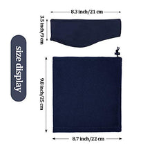 Load image into Gallery viewer, 6 Pieces Kids Fleece Ear Warmer Headband with Neck Gaiter Set Winter Ear Muff Neck Scarf for Child Cycling Skiing (Black, Gray, Dark Blue)