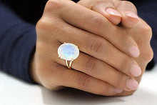 Load image into Gallery viewer, Anemone Jewelry Beautiful Rings - Moonstone Ring in 925 Sterling Silver - Oval Rings for Women - Gift for Sister, Mom, Friend, Partner - Jewelry Box Included