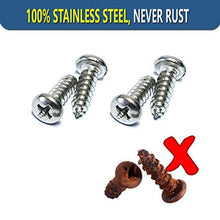 Load image into Gallery viewer, ZXFOOG Stainless Steel License Plate Screws-Rust Proof Car Tag Bolts for Fastening License Plate Cover, Front or Rear License Plate Frames with Screw Black Caps (M6 Screws+Chrome Caps)