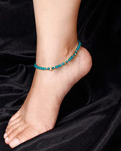 Load image into Gallery viewer, XHUUU Blue Chalcedony Beach Foot Anklet Bracelet For Women Jewelry Healing Crystals Star Plated 14k Gold Charm Women’s Anklets