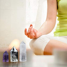Load image into Gallery viewer, Healing Small Size Natural Crystal Wands | 1-2" Amethyst Crystal, Clear Quartz Crystal Wand & Rose Quartz Crystal Points&Deep Amethyst Cluster | 6 Faceted Reiki Chakra Meditation Therapy (Set of 4)