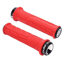 Load image into Gallery viewer, FIFTY-FIFTY Single Lock-on Mountain Bike Grips, Bicycle Handlebar Locking Grips, Non-Slip MTB Handle Grips (Red)