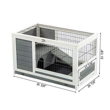 Load image into Gallery viewer, U-MAX Rabbit Hutch Pet House for Small Animals Puniea Pig House Rabbit Cage with Hideout for Rest Bunny House Indoor & Outdoor No Leak Trays & Ladder (35.4 inches)