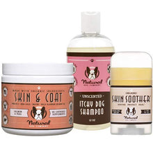 Load image into Gallery viewer, Natural Dog Company Complete Itch Kit for Dogs, Skin & Coat Supplement, Itchy Dog Shampoo, Skin Soother Healing Balm, All Natural Ingredients
